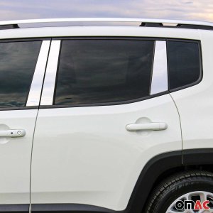 Jeep Compass Pillar Trims - Omac - S.Steel - Gloss Silver - 2017-2025 Jeep Compass Pillar Trims - Omac - S.Steel - Gloss Silver - 2017-2025